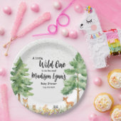 ウッドランドかわいい動物キツネ野生の1つの赤ちゃんシャワー ペーパープレート (パーティー)