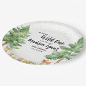 ウッドランドかわいい動物キツネ野生の1つの赤ちゃんシャワー ペーパープレート (アングル)