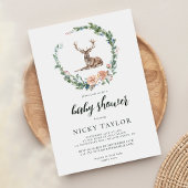 ウッドランドかわいい動物ディアベビーシャワー招待状 招待状
