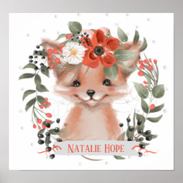 ウッドランドかわいこちゃん – 甘いキツネ – パーソナライズ ポスター
