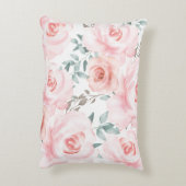 ウッドランドかわいらしアニマルズピンクローゼズガール子供部屋 アクセントクッション (裏面(縦))