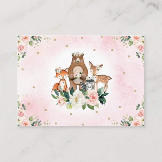 ウッドランドかわいらし赤面フローラベビーおむつラッフル エンクロージャーカード (裏面)