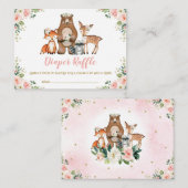 ウッドランドかわいらし赤面フローラベビーおむつラッフル エンクロージャーカード (正面/裏面)