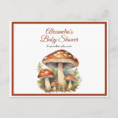 ウッドランドきのこのベビーバンプ赤ちゃんシャワーゲーム エンクロージャーカード (裏面)