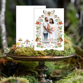ウッドランドきのこの赤ちゃんシャワー写真サンキューカード サンキューカード