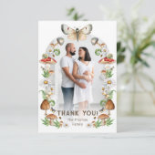 ウッドランドきのこの赤ちゃんシャワー写真サンキューカード サンキューカード (スタンド正面)