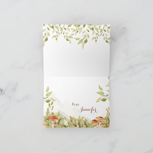 ウッドランドきのこの赤ちゃんシャワー サンキューカード (内部)