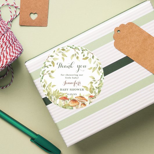 ウッドランドきのこの赤ちゃんシャワー ラウンドシール