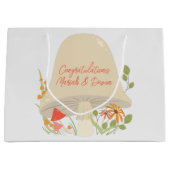 ウッドランドきのこの赤ちゃんシャワー ラージペーパーバッグ (正面)