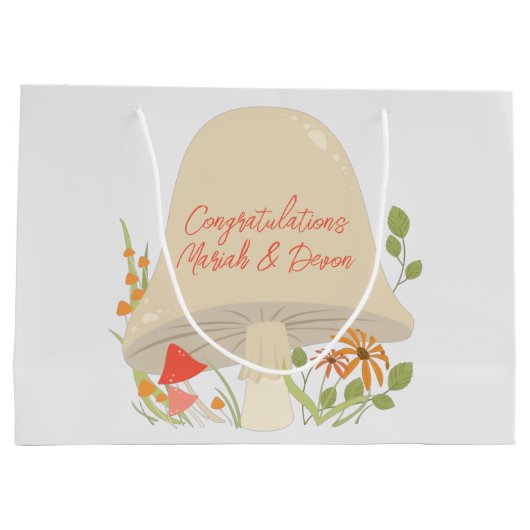 ウッドランドきのこの赤ちゃんシャワー ラージペーパーバッグ (裏面)