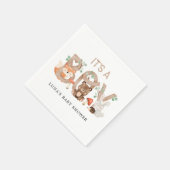 ウッドランドその男の子のシャワー スタンダードカクテルナプキン (角)