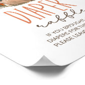 ウッドランドそりで鹿の赤ちゃんシャワーおむつラッフル ポスター (角)