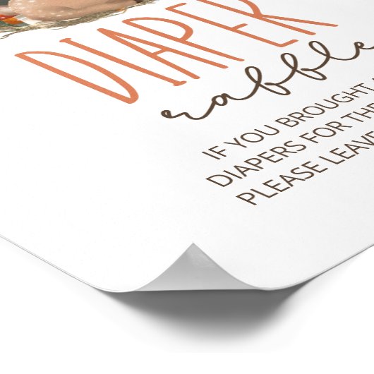 ウッドランドそりで鹿の赤ちゃんシャワーおむつラッフル ポスター (角)