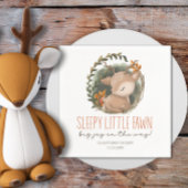 ウッドランドそりベビー鹿の水の色のベビーシャワー スタンダードカクテルナプキン