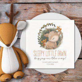 ウッドランドそりベビー鹿の水の色のベビーシャワー スタンダードカクテルナプキン