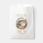 ウッドランドそりベビー鹿の水の色のベビーシャワー フェイバーバッグ (正面)