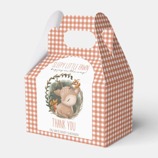 ウッドランドそりベビー鹿の水の色のベビーシャワー フェイバーボックス (正面サイド)
