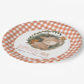 ウッドランドそりベビー鹿の水の色のベビーシャワー ペーパープレート (アングル)