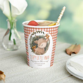 ウッドランドそりベビー鹿の水の色のベビーシャワー 紙コップ