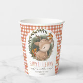 ウッドランドそりベビー鹿の水の色のベビーシャワー 紙コップ (裏面)