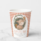 ウッドランドそりベビー鹿の水の色のベビーシャワー 紙コップ (正面)