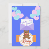 ウッドランドそれは男の子の森の友達のベビーシャワーです 招待状 (裏面)