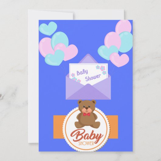 ウッドランドそれは男の子の森の友達のベビーシャワーです  招待状 (裏面)