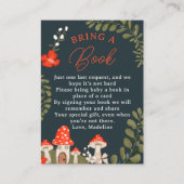 ウッドランドのキノコのフローラ本の赤ちゃんシャワー エンクロージャーカード (正面)