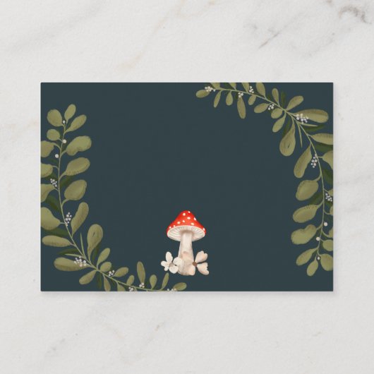 ウッドランドのキノコフローラの赤ちゃんシャワーおむつラッフル エンクロージャーカード (裏面)