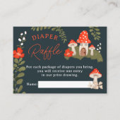 ウッドランドのキノコフローラの赤ちゃんシャワーおむつラッフル エンクロージャーカード (正面)