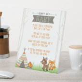 ウッドランドのキャンパーは赤ちゃんシャワーゲームを言わない 台座サイン (インサイチュ)