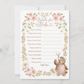 ウッドランドのクマが赤ちゃんシャワーゲームカードを希望 招待状 (正面)