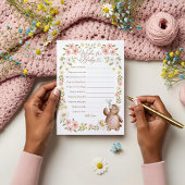 ウッドランドのクマが赤ちゃんシャワーゲームカードを希望 招待状