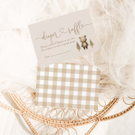 ウッドランドのクマのおむつラッフルをかろうじて待つことができる エンクロージャーカード