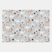 ウッドランドのクリスマスエレメンツ包装紙シート ラッピングペーパーシート (正面3)