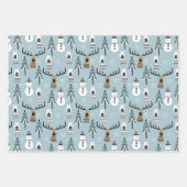 ウッドランドのクリスマスエレメンツ包装紙シート ラッピングペーパーシート (正面)