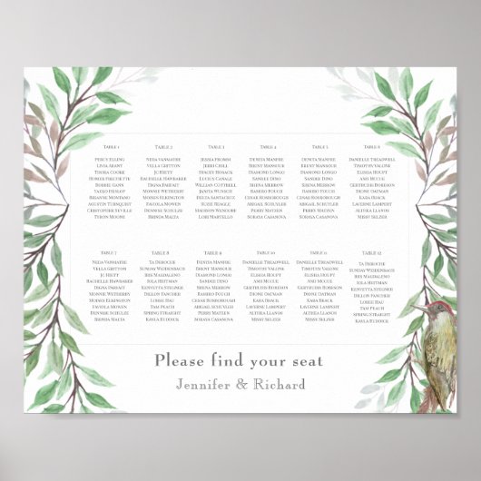 ウッドランドのシーティングプラン ポスター (正面)