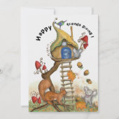 ウッドランドのフレンドシップ – 居心地の良い秋のシーン シーズンカード (正面)