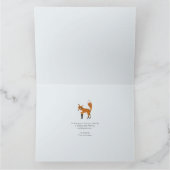 ウッドランドのライトブルーのクリスマスツリーと動物 カード (内部)