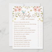 ウッドランドの上または下のクマ赤ちゃんシャワーゲームカード 招待状 (正面)