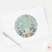 ウッドランドの冬の休日 ラウンドシール (封筒)