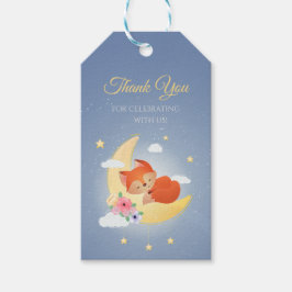 ウッドランドの動物かわいい小さなキツネ感謝していのあなた ギフトタグ