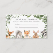 ウッドランドの動物がおむつカードの数を推測 エンクロージャーカード (正面)