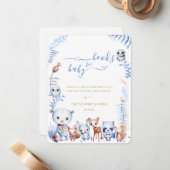 ウッドランドの動物が少年のシャワーカードを持ち込む ノートカード (正面/裏面インサイチュ)