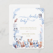 ウッドランドの動物が少年のシャワーカードを持ち込む ノートカード (正面/裏面)