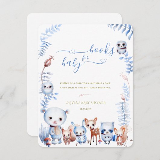 ウッドランドの動物が少年のシャワーカードを持ち込む ノートカード (正面/裏面)