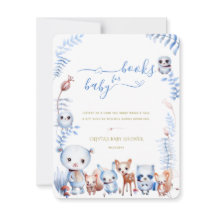 ウッドランドの動物が少年のシャワーカードを持ち込む