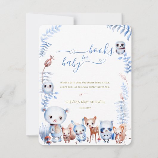 ウッドランドの動物が少年のシャワーカードを持ち込む ノートカード (正面)