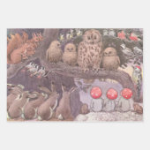 ウッドランドの動物と子供エルサ・ベスコウ ラッピングペーパーシート (正面3)