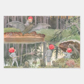 ウッドランドの動物と子供エルサ・ベスコウ ラッピングペーパーシート (正面2)